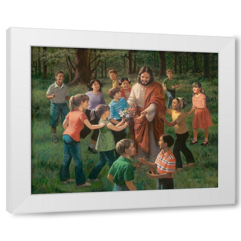 Rejoice In the Lord White Modern Wood Framed Art Print by Seward, James