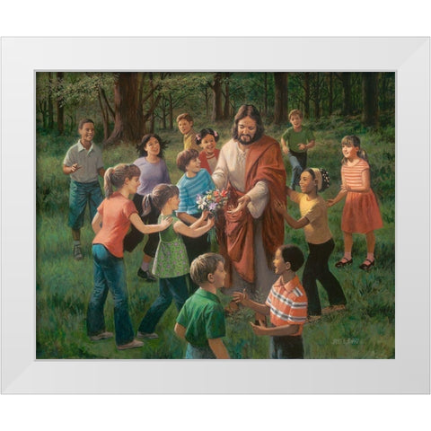 Rejoice In the Lord White Modern Wood Framed Art Print by Seward, James