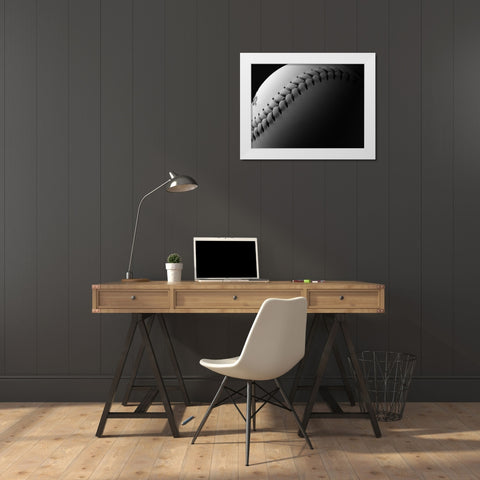 Softball White Modern Wood Framed Art Print by Reynolds, Richard