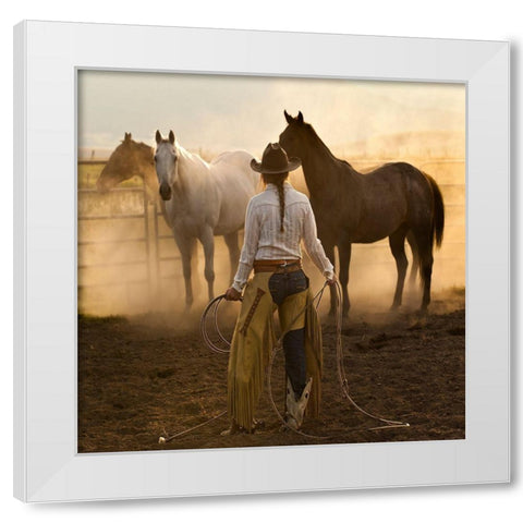 Whos the Boss White Modern Wood Framed Art Print by Dawson, Robert