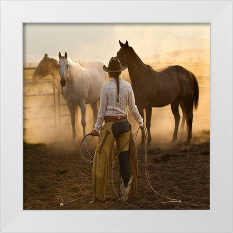 Whos the Boss White Modern Wood Framed Art Print by Dawson, Robert