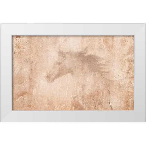 The Arab Horse White Modern Wood Framed Art Print by Dawson, Robert