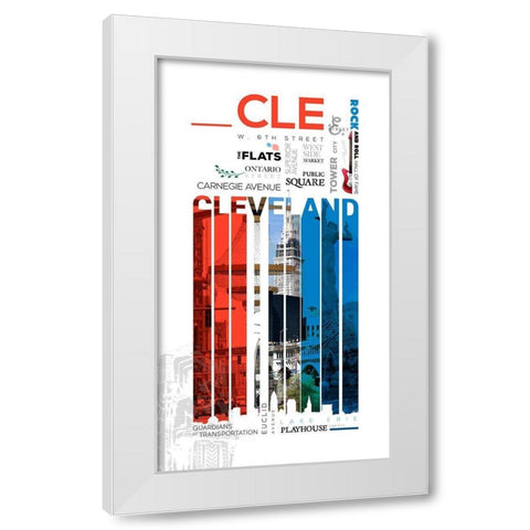 Cleveland Sign White Modern Wood Framed Art Print by Somerset