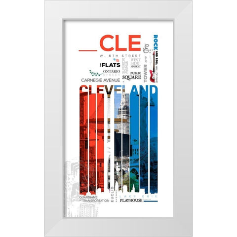 Cleveland Sign White Modern Wood Framed Art Print by Somerset
