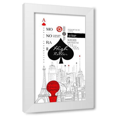 Las Vegas Sign White Modern Wood Framed Art Print by Somerset