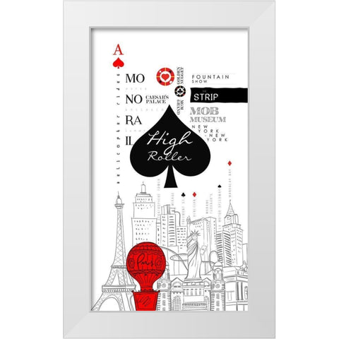 Las Vegas Sign White Modern Wood Framed Art Print by Somerset
