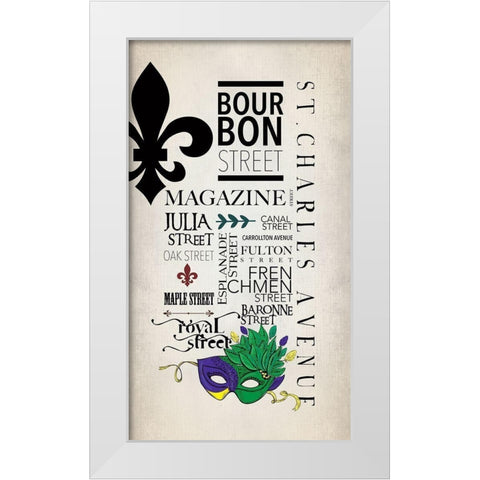 New Orleans Streets Sign White Modern Wood Framed Art Print by Somerset