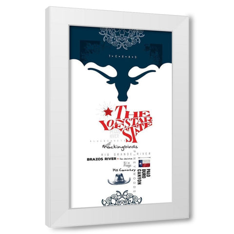 Texas Sign 2 White Modern Wood Framed Art Print by Somerset