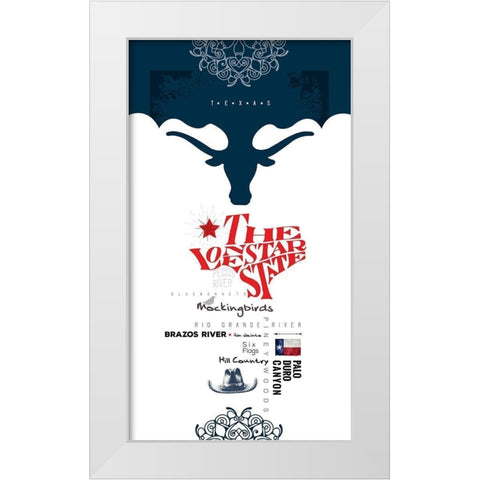 Texas Sign 2 White Modern Wood Framed Art Print by Somerset