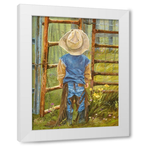 Got Some Growing To Do White Modern Wood Framed Art Print by Dudley, June