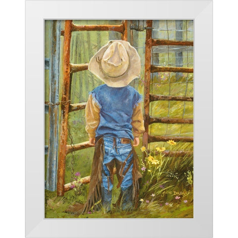 Got Some Growing To Do White Modern Wood Framed Art Print by Dudley, June