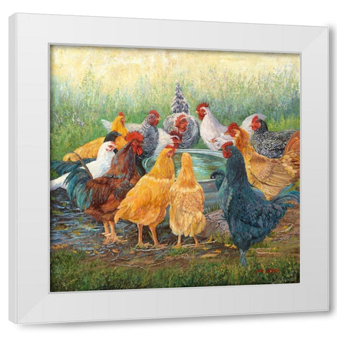 Happy Hour White Modern Wood Framed Art Print by Dudley, June