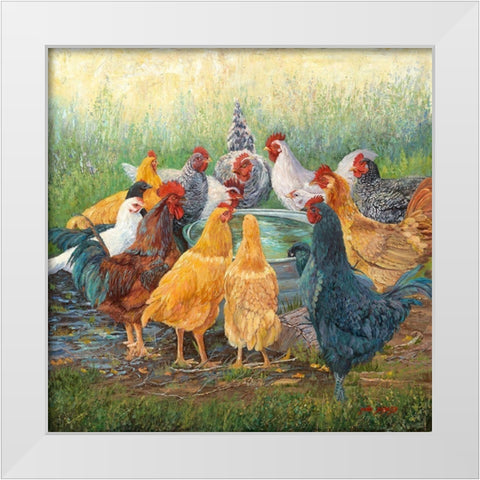 Happy Hour White Modern Wood Framed Art Print by Dudley, June