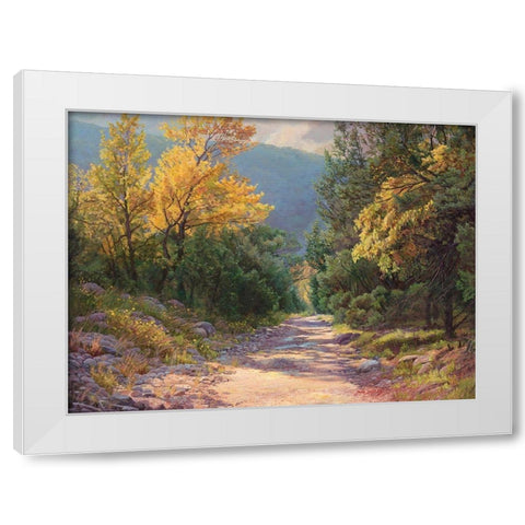 October Sunshine White Modern Wood Framed Art Print by Dudley, June