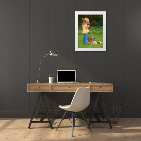 Play Time White Modern Wood Framed Art Print by Dudley, June