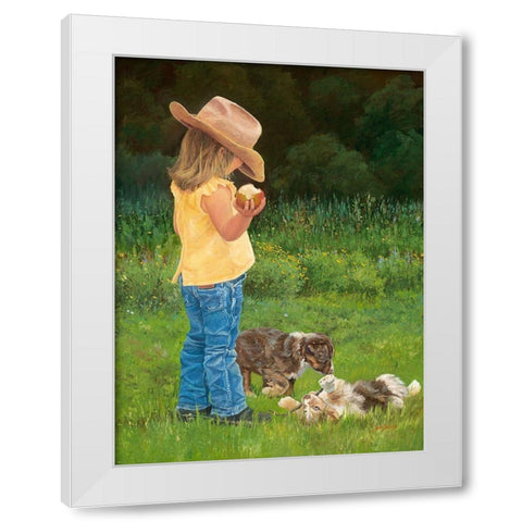 Play Time White Modern Wood Framed Art Print by Dudley, June