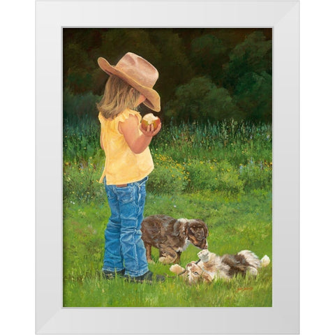 Play Time White Modern Wood Framed Art Print by Dudley, June