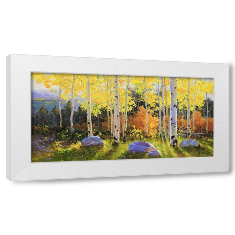 Horizontal of Aspen Vista Sunset White Modern Wood Framed Art Print by Kim, Gary