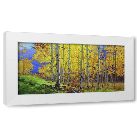 Fall Aspen White Modern Wood Framed Art Print by Kim, Gary