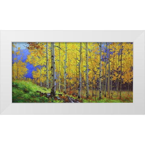 Fall Aspen White Modern Wood Framed Art Print by Kim, Gary