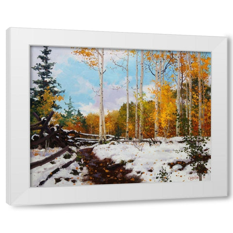 Aspen Vista Snow White Modern Wood Framed Art Print by Kim, Gary