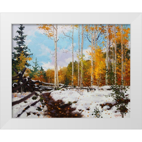 Aspen Vista Snow White Modern Wood Framed Art Print by Kim, Gary