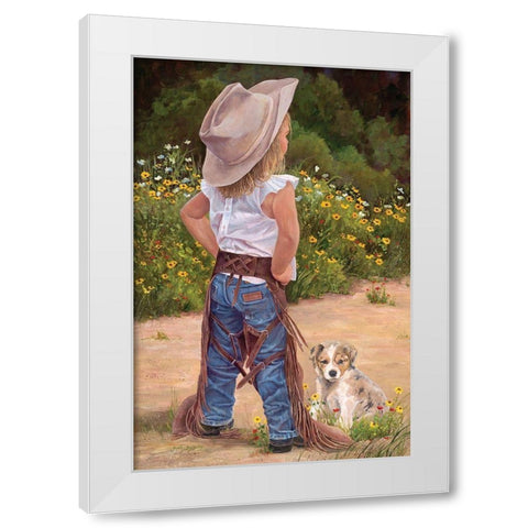 Boss Lady. White Modern Wood Framed Art Print by Dudley, June