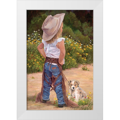Boss Lady. White Modern Wood Framed Art Print by Dudley, June