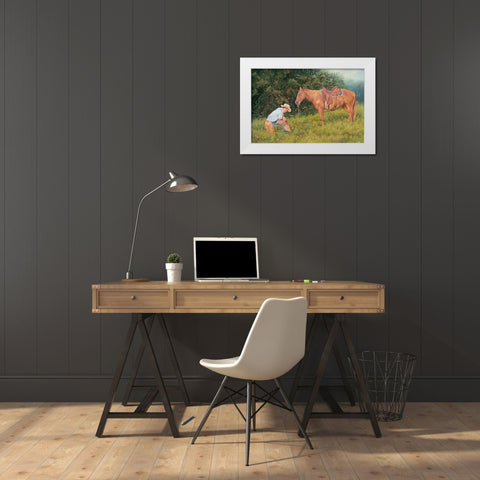 Giving Thanks White Modern Wood Framed Art Print by Dudley, June