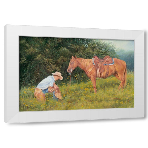 Giving Thanks White Modern Wood Framed Art Print by Dudley, June