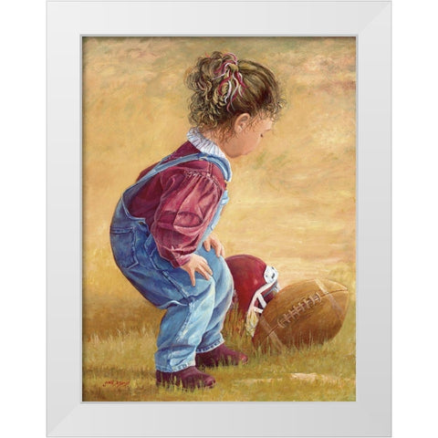 Whoop White Modern Wood Framed Art Print by Dudley, June