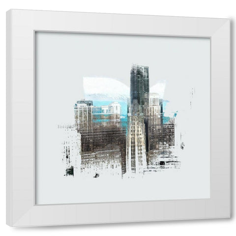 Chicago Skyline I  White Modern Wood Framed Art Print by Bolokofsky, Ronald