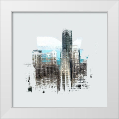 Chicago Skyline I  White Modern Wood Framed Art Print by Bolokofsky, Ronald