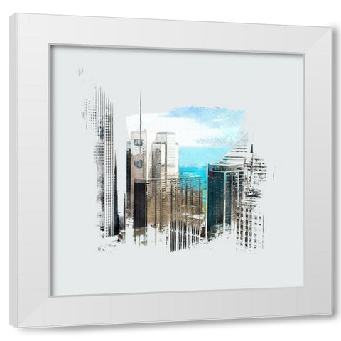 Chicago Skyline II White Modern Wood Framed Art Print by Bolokofsky, Ronald