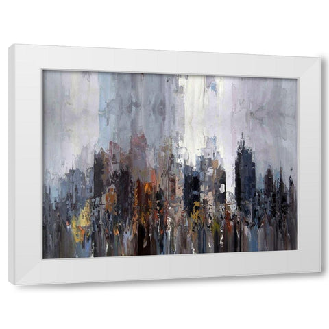 Metro Skyline White Modern Wood Framed Art Print by Bolokofsky, Ronald