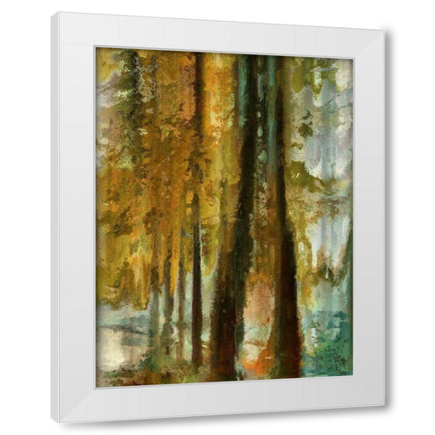 Golden Forest II  White Modern Wood Framed Art Print by Bolokofsky, Ronald