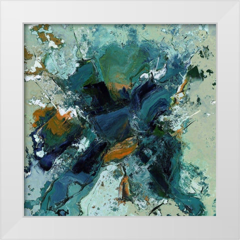 Encrusted I White Modern Wood Framed Art Print by Bolokofsky, Ronald