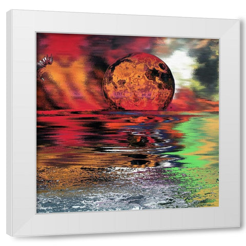 Harvest Moon I White Modern Wood Framed Art Print by Bolokofsky, Ronald