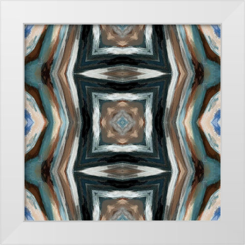 Indian Blanket I White Modern Wood Framed Art Print by Bolokofsky, Ronald