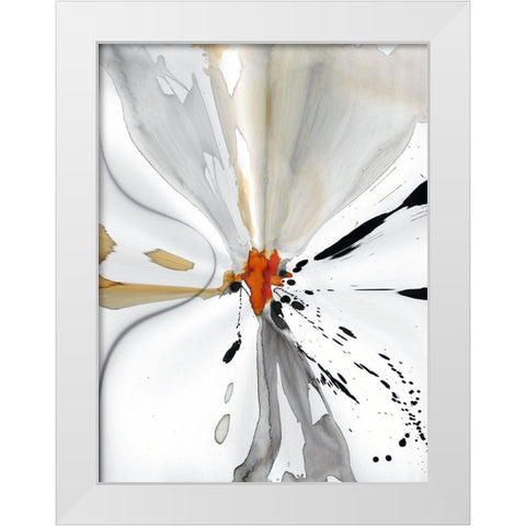 Ink Spot I White Modern Wood Framed Art Print by Bolokofsky, Ronald