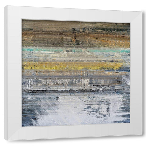 Layers I White Modern Wood Framed Art Print by Bolokofsky, Ronald