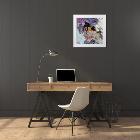 Purple Matter I White Modern Wood Framed Art Print by Bolokofsky, Ronald