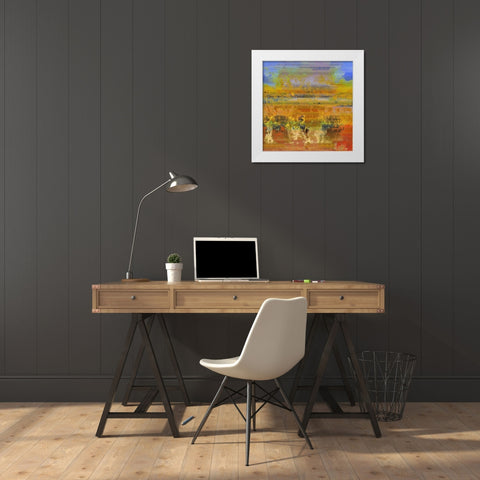 Rain Dance I White Modern Wood Framed Art Print by Bolokofsky, Ronald