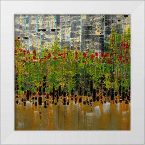 Red Gartden II White Modern Wood Framed Art Print by Bolokofsky, Ronald