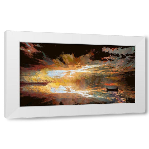 Raging Sunset White Modern Wood Framed Art Print by Bolokofsky, Ronald