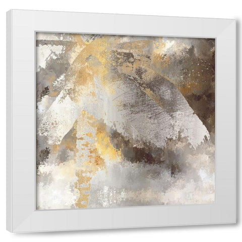 Silver Palm Leaves White Modern Wood Framed Art Print by Bolokofsky, Ronald