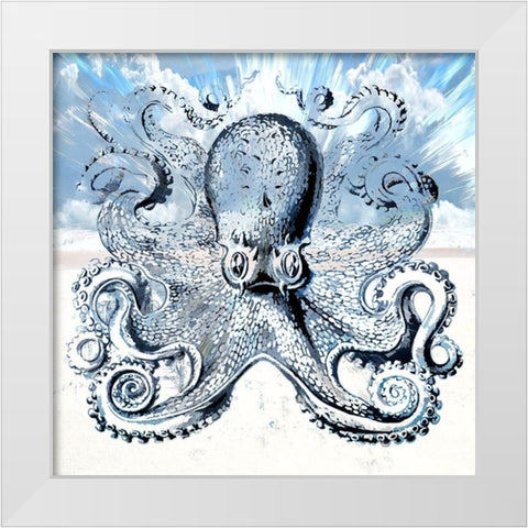 Octopus II White Modern Wood Framed Art Print by Bolokofsky, Ronald