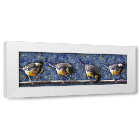 Sharing a Branch White Modern Wood Framed Art Print by Bolokofsky, Ronald