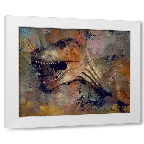 TRex White Modern Wood Framed Art Print by Bolokofsky, Ronald