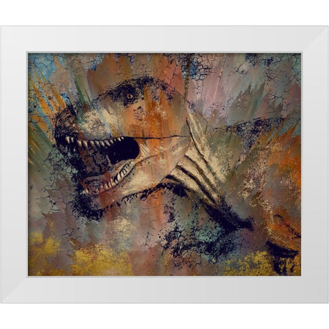 TRex White Modern Wood Framed Art Print by Bolokofsky, Ronald